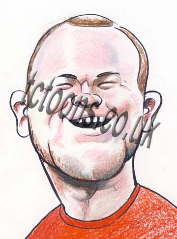 wayne rooney cartoon portrait, caricature