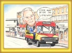 bus driver cartoon portrait, caricature