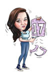 digital_caricature_17th_birthday_girl