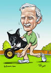 digital_caricature_bowling_dog_cartoon