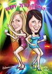 digital_caricature_girls_dancing_cartoon