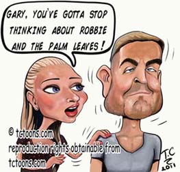 Gary Barlow and Tulisa Caricature Cartoon