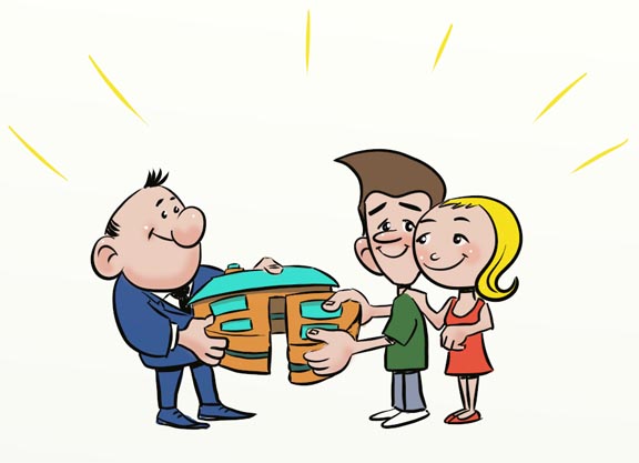 Business cartoon for website design